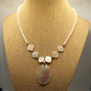 Handmade Mother of Pearl Necklace Recycled